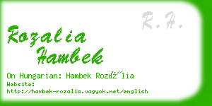 rozalia hambek business card